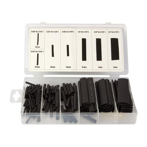 Black Heat Shrink Tubing set | Multiple sizes 127 pcs.