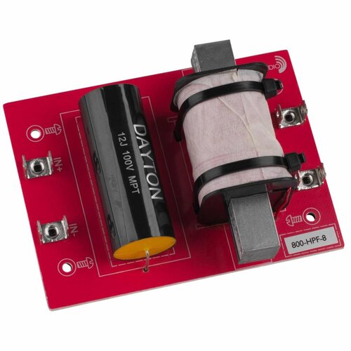 Dayton Audio High Pass Speaker Crossover 12 dB/Octave, 8 Ohm Assembled crossover