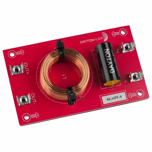 Dayton Audio High Pass Speaker Crossover 12 dB/Octave, 4 Ohm Assembled crossover
