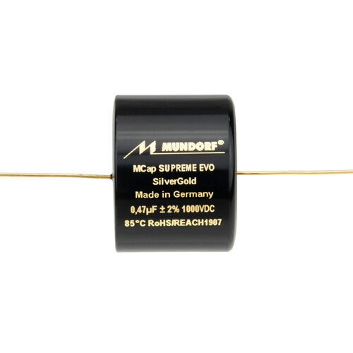 Sideloaded ERP image Mundorf SESG-0,10T2.1000 | 0,1 µF | 2% | 1000 V | Mcap SUPREME EVO SILVERGOLD Oil Capacitor - Image 1