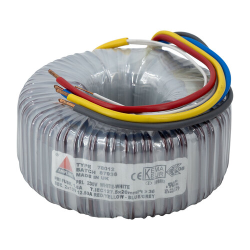 Amplimo 78012 300 VA | 2 x 12 V Toroidal Transformer