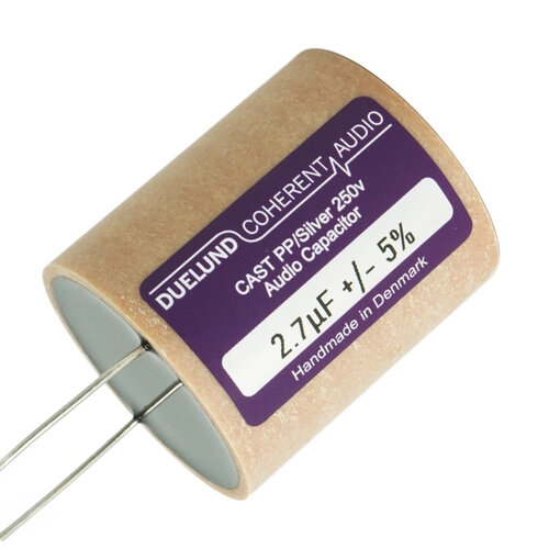 Duelund Coherent Audio CAST-PP-AG-250-3,9 | 3,9 µF | 5% | 250 V | CAST Polypropylene Silver Hybrid Capacitor