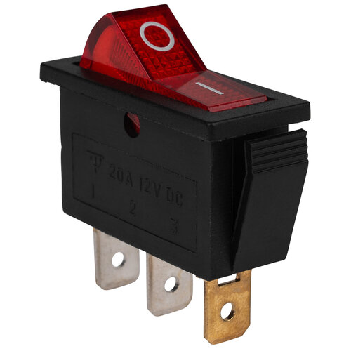 SPST Large Rocker Switch Red Illumination