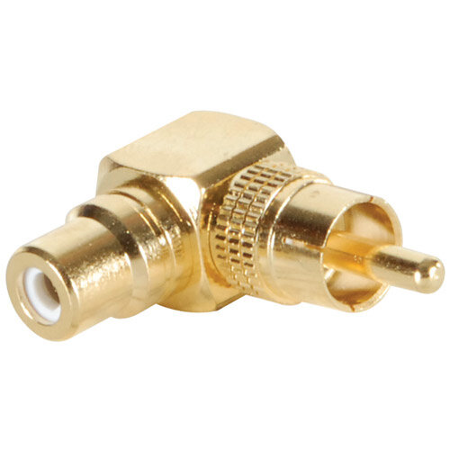Gold RCA Right Angle Adapter Short