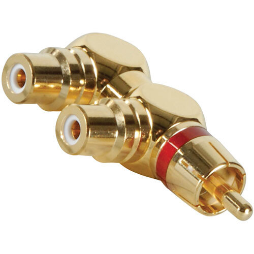 Sideloaded ERP image Gold RCA Y (1) Male To (2) Right Angle Female Red - Image 1