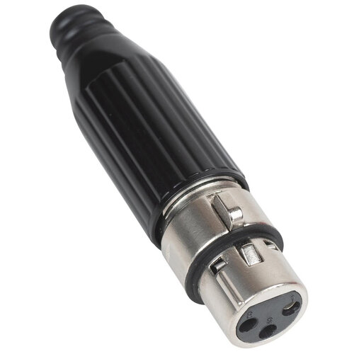 XLR Female 3-Pin Heavy-Duty Connector with Metal Screw On Shell with Rubber Strain Relief